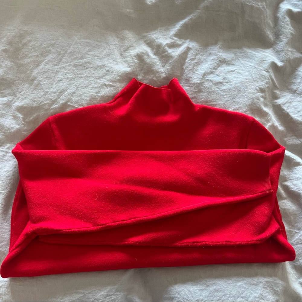 Red Women's Mock Neck / Turtle Neck Sweater